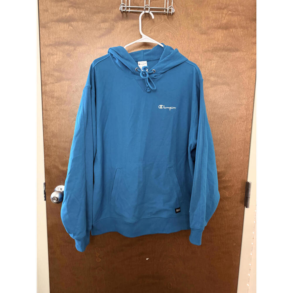 Champion Cyan Blue Hoodie Sweatshirt Large